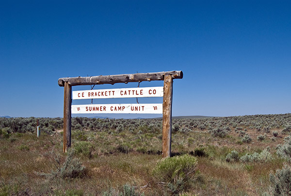 Brackett Cattle Company sign near Three Creek, Idaho